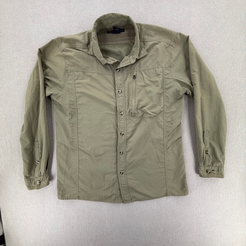 ExOfficio Performance Travel Long Sleeve Olive Sage Shirt Men‎ Size Large